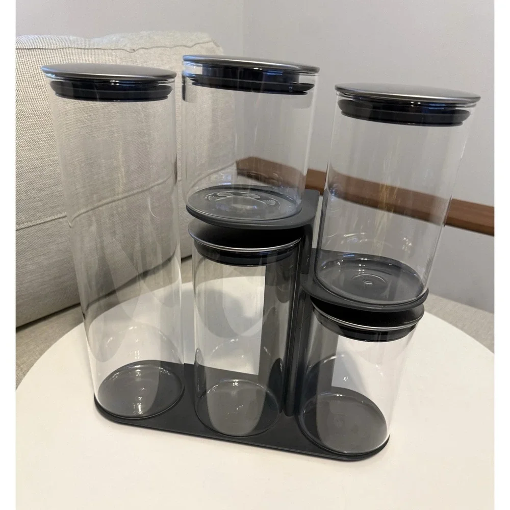 Joseph Joseph - Podium Steel - 5 Piece Glass Storage Container Set With Stand